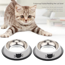 Load image into Gallery viewer, Stainless Steel Anti Skid Cat Food Water Dish Bowl