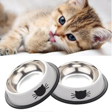 Load image into Gallery viewer, Stainless Steel Anti Skid Cat Food Water Dish Bowl