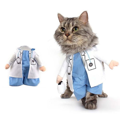 Funny Cat Coat Doctor Costume